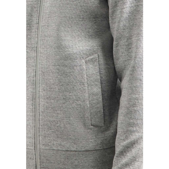 No Excess Sweater full zip stand up-collar re grey melange 29100815-102 large
