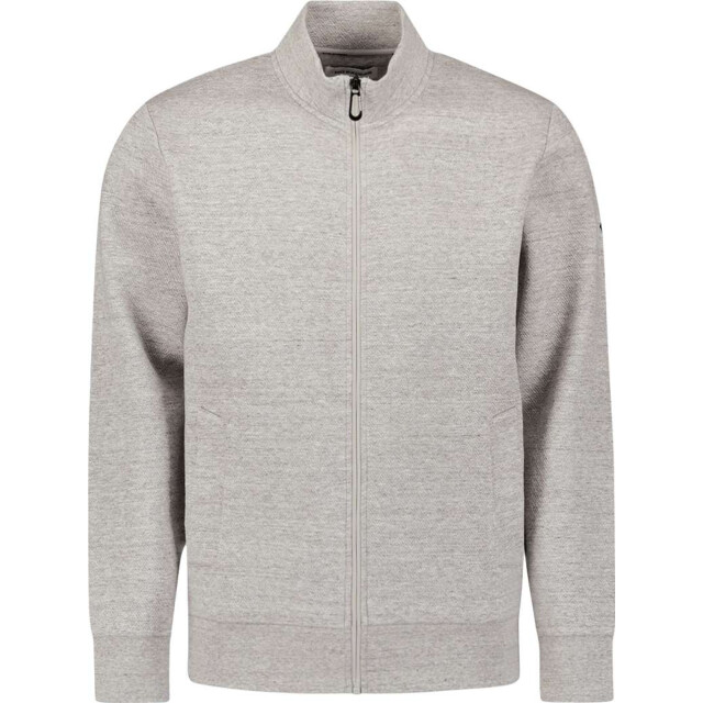 No Excess Sweater full zip stand up-collar re grey melange 29100815-102 large
