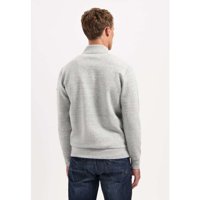 No Excess Sweater full zip stand up-collar re grey melange 29100815-102 large