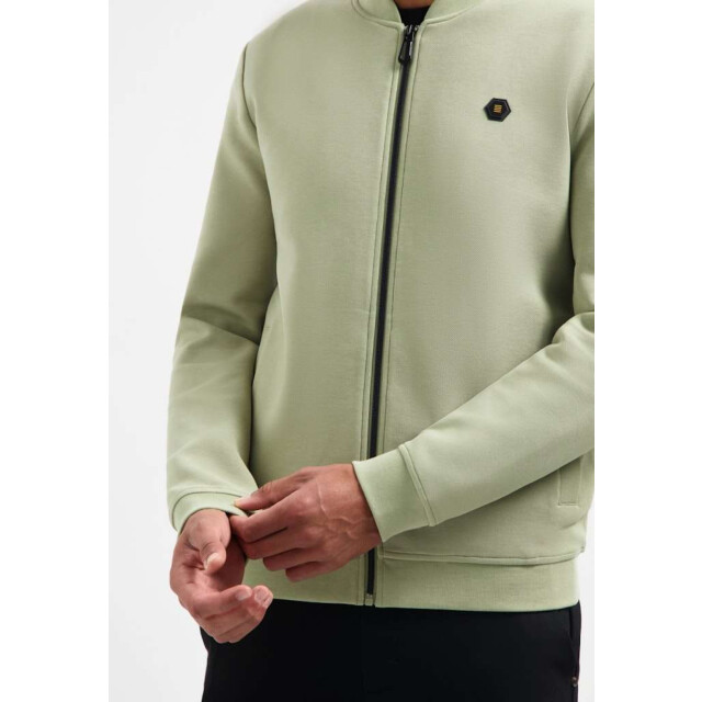 No Excess Sweater full zipper pique bomber light moss 29100806SN-197 large