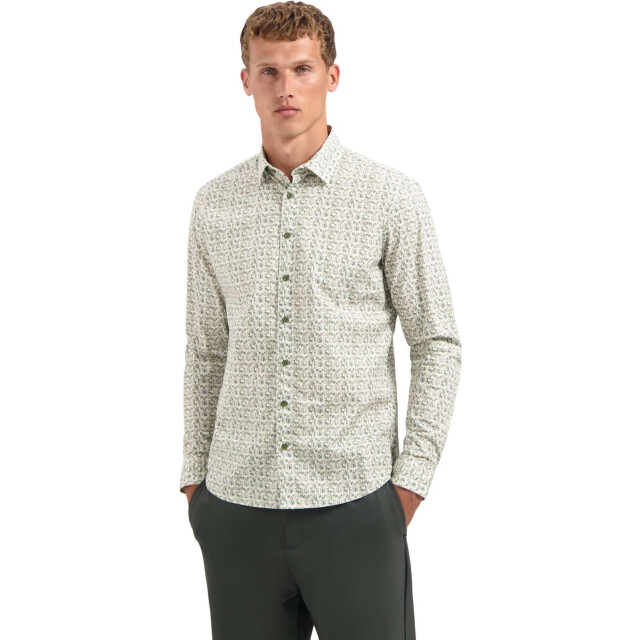 No Excess Shirt stretch allover printed dark green 29450708-052 large