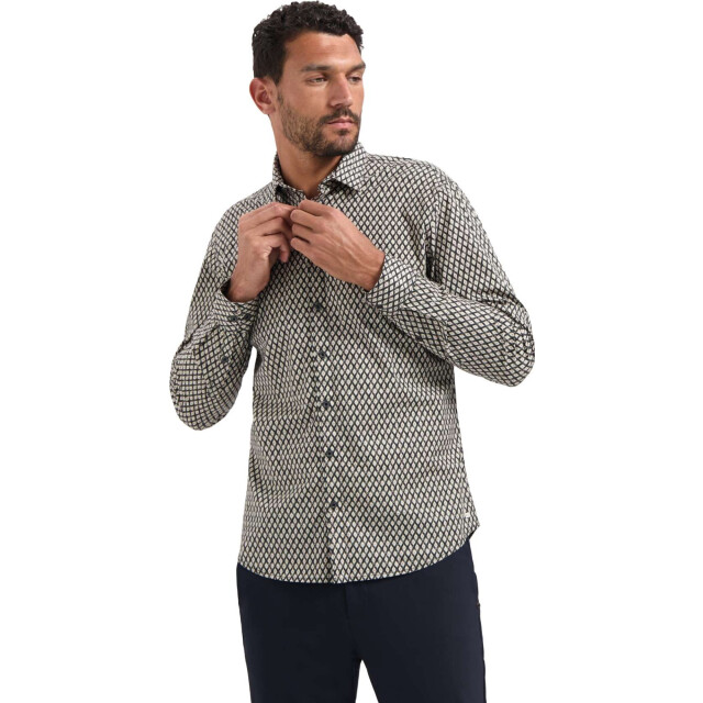 No Excess Shirt stretch allover printed black 29450890-020 large