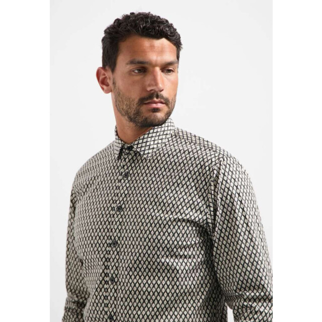 No Excess Shirt stretch allover printed black 29450890-020 large