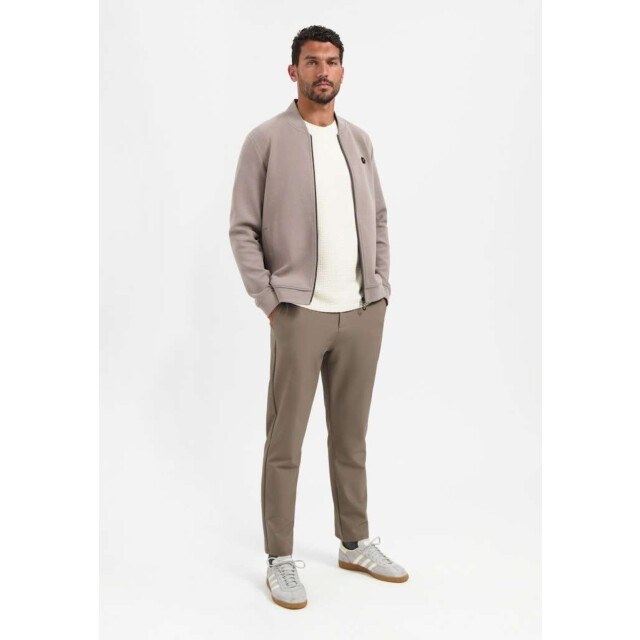 No Excess Sweater full zipper pique bomber clay 29100806SN-018 large