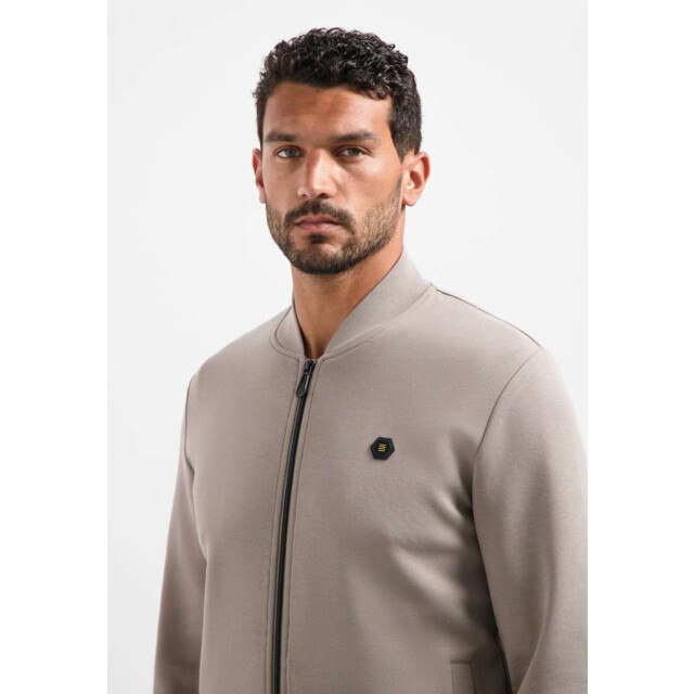 No Excess Sweater full zipper pique bomber clay 29100806SN-018 large