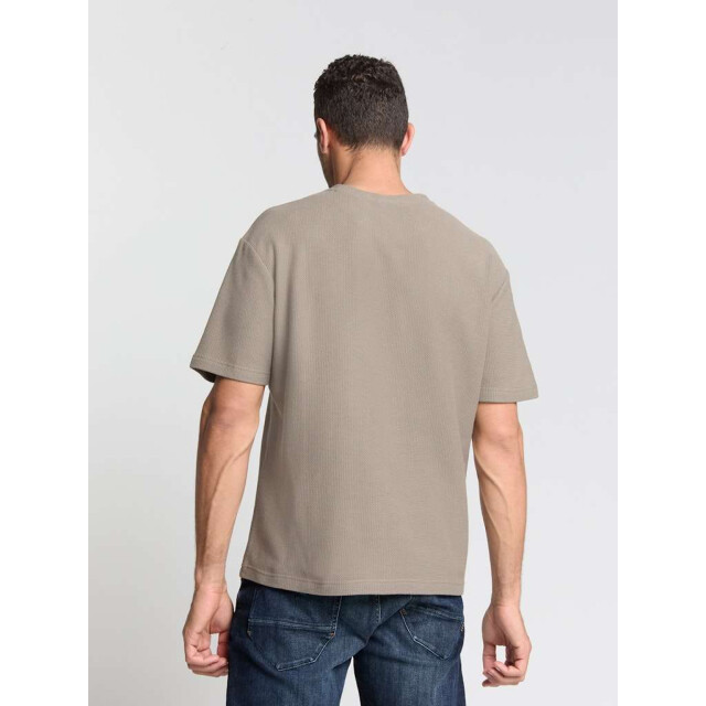 No Excess T-shirt crewneck solid jacquard clay 29320733-018 large