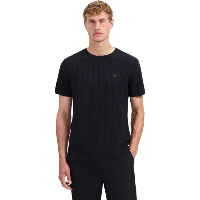 No Excess T-shirt crewneck relief jacquard bl black 29360791-020 large