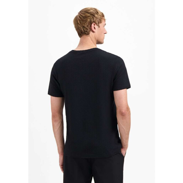 No Excess T-shirt crewneck relief jacquard bl black 29360791-020 large