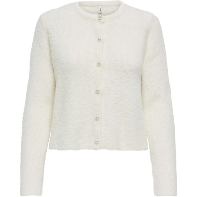 Only Onlpetra ls pearl o-neck cardi cc knt cloud dancer 15350655-177922001 large