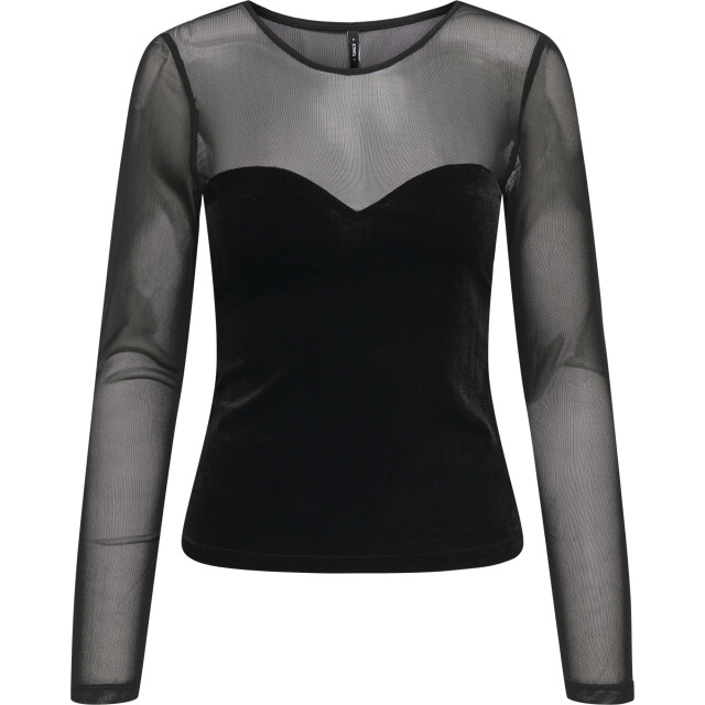 Only Onlsmooth l/s mesh mix top box jrs black/heart 15360668-177911002 large
