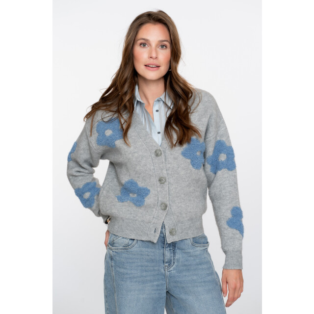 Geisha 54510-10 900 vest flowers grey melange/blue 54510-10 900 large