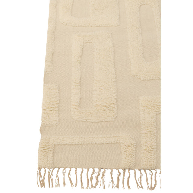 J-Line Rug abstract lines wool ecru 56342 large