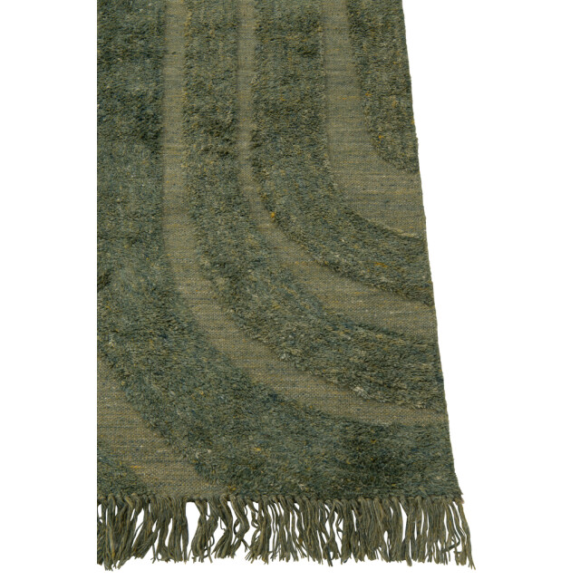 J-Line Rug rounded lines wool khaki green 56348 large