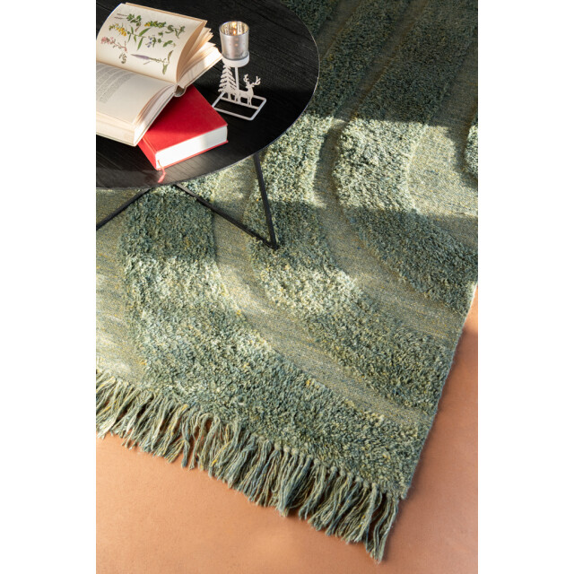J-Line Rug rounded lines wool khaki green 56348 large