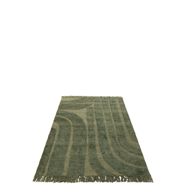 J-Line Rug rounded lines wool khaki green 56348 large