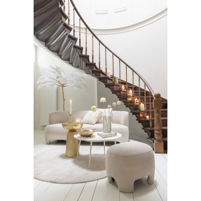 J-Line Carpet round handmade viscose beige 38855 large