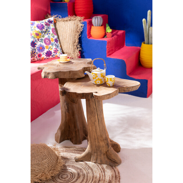 J-Line Tapijt rond maïs beige bruin 11127 large