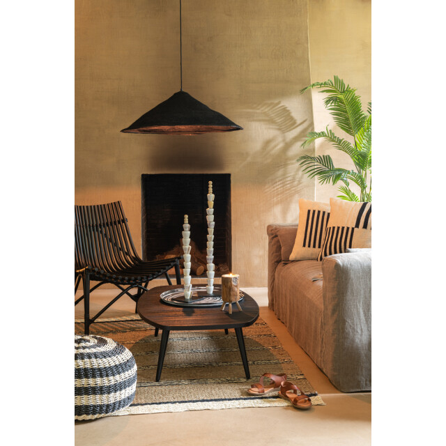 J-Line Tapijt gevlochten zeegras-palmblad naturel zwart 20868 large