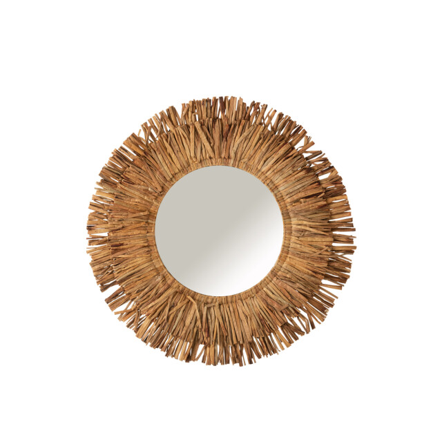 J-Line Spiegel maurice rond waterhyacint bruin large 11269 large