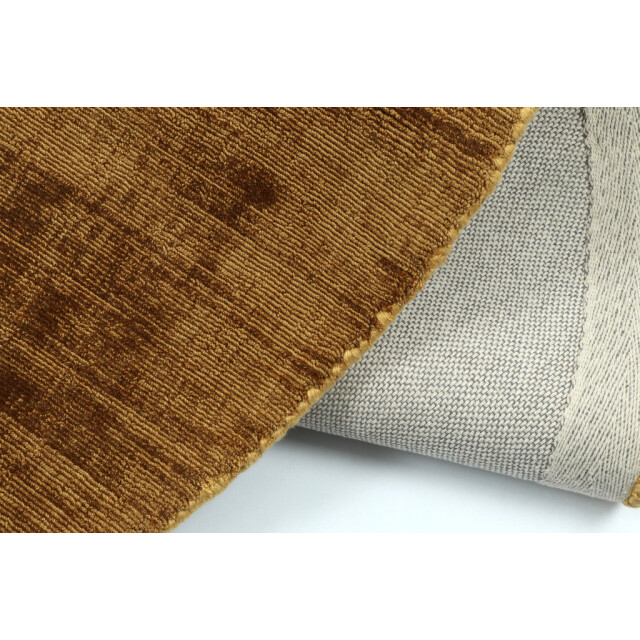 J-Line Carpet round handmade viscose brown 38857 large