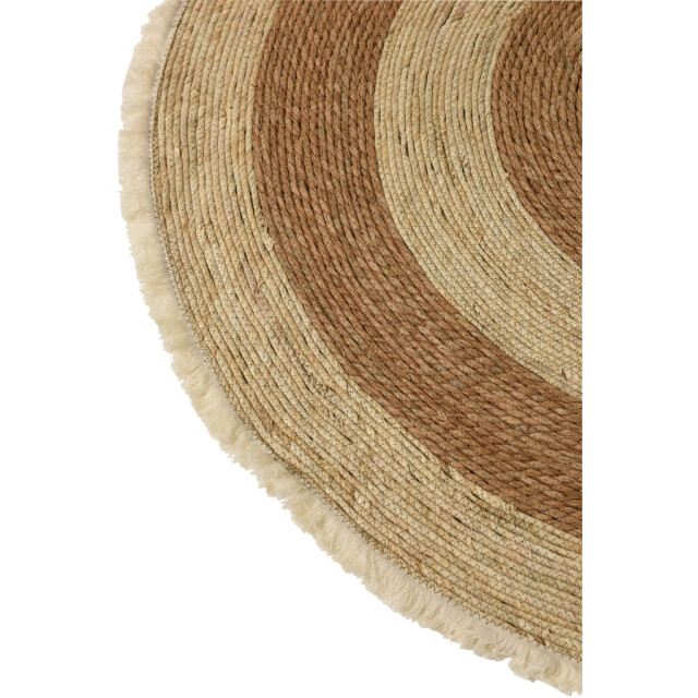 J-Line Tapijt kwastjesband mais schil katoen beige-bruin-wit 1554 large