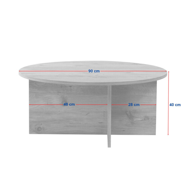 CaliCosy Salontafel met afgerond blad l90 cm soleil 3249675 large