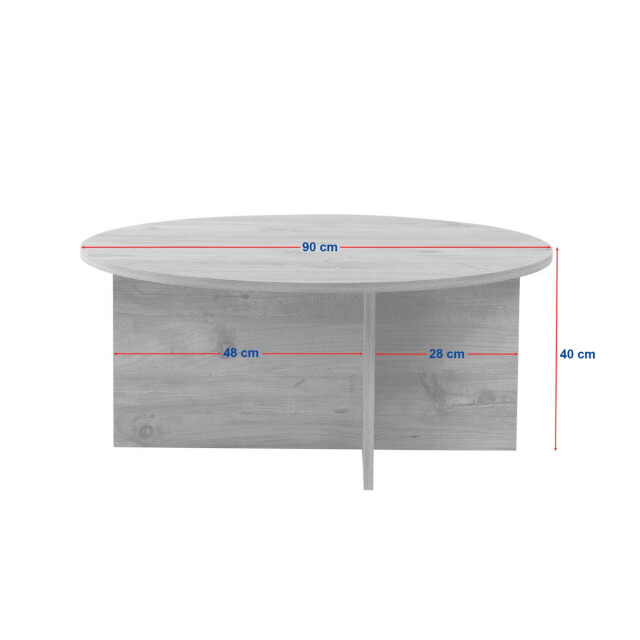 CaliCosy Salontafel met afgerond blad l90 cm soleil 3249677 large