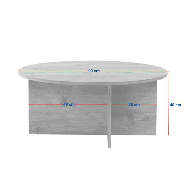 CaliCosy Salontafel met afgerond blad l90 cm soleil 3249676 large