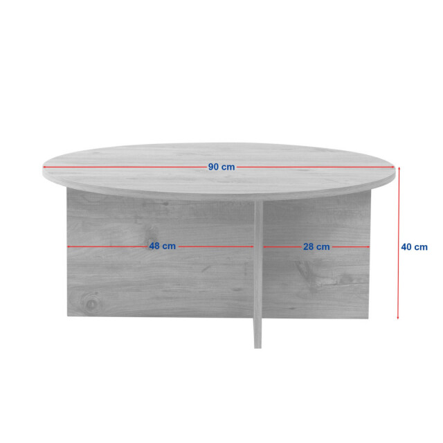 CaliCosy Salontafel met afgerond blad l90 cm soleil 3249674 large