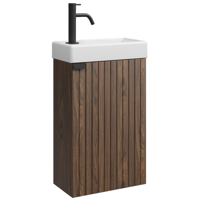 Badplaats Toiletmeubel bosco 40 x 22 cm walnoot fonteinmeubel met wastafel 3180974 large