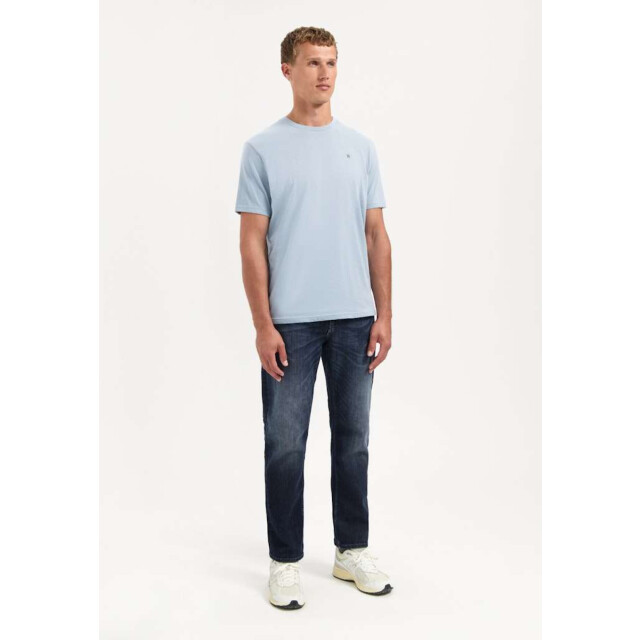 No Excess T-shirt crewneck solid basic dusty blue 29340701SN-138 large