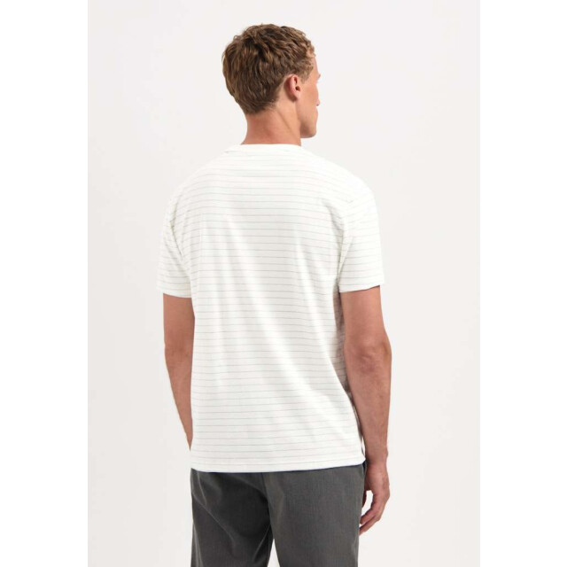 No Excess T-shirt crewneck yarn dyed pin stri offwhite 29340760-011 large