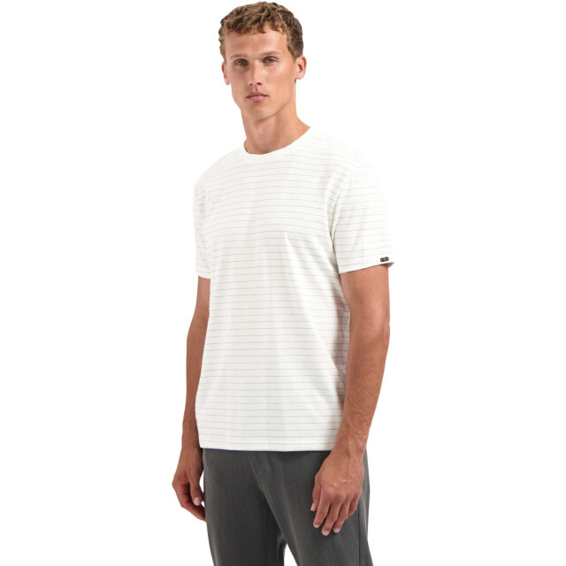 No Excess T-shirt crewneck yarn dyed pin stri offwhite 29340760-011 large