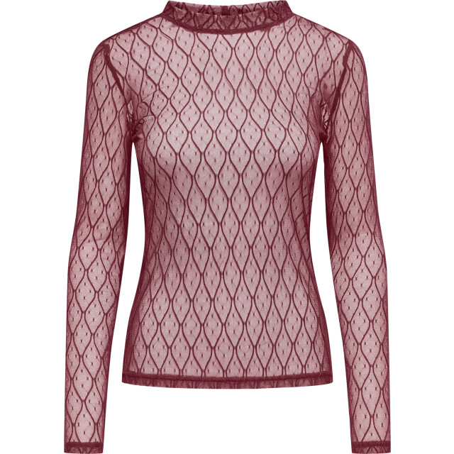 Only Onlsalina l/s lace top jrs cabernet 15352875-182651 large