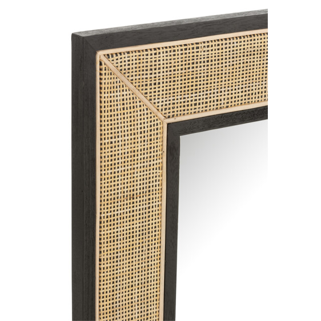 J-Line Mirror molly exotic wood / black rattan small 20689 large
