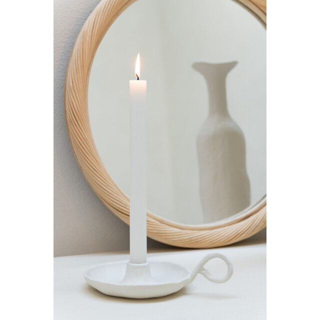 J-Line Wall mirror round rattan/glass natural medium 46368 large