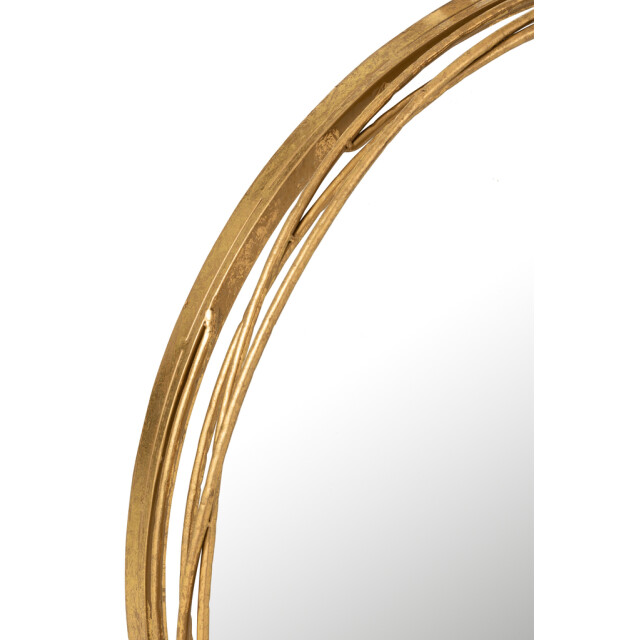 J-Line Mirror aurora round iron/glass gold small 15879 large