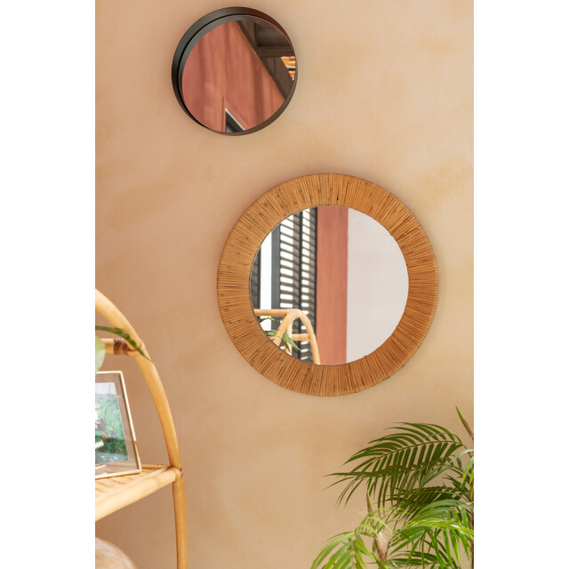 J-Line Mirror round border metal black small 18573 large