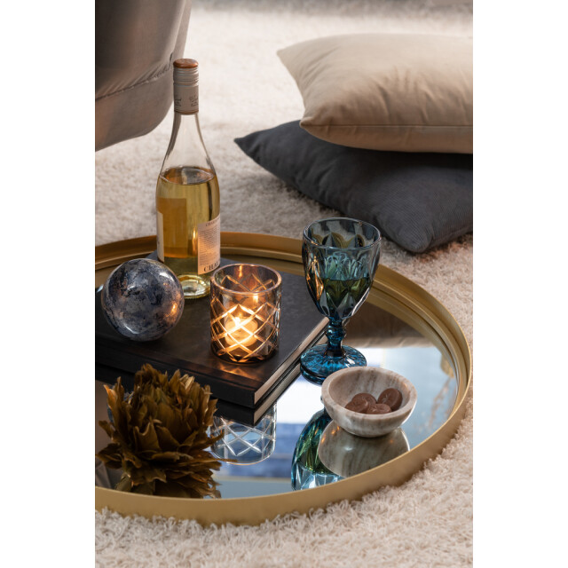 J-Line Mirror round high border metal/glass gold small 15186 large