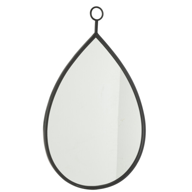 J-Line Hanging mirror drop mirror/mdf black large 50884 large