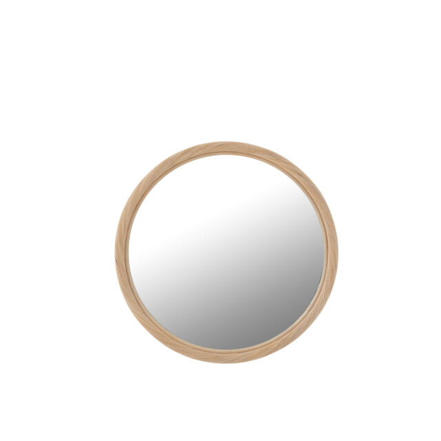 J-Line Wall mirror round rattan/glass natural medium 46368 large