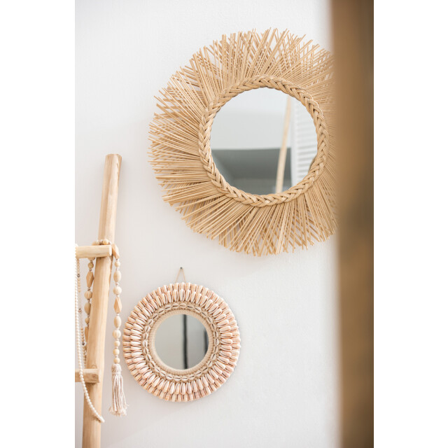 J-Line Mirror tress rattan natural 11244 large