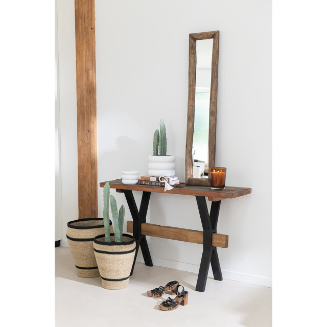 J-Line Wall mirror rectangle wood brown small 30910 large