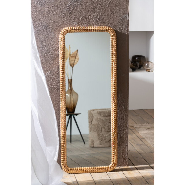 J-Line Mirror rectangle fir wood/glass natural 40960 large
