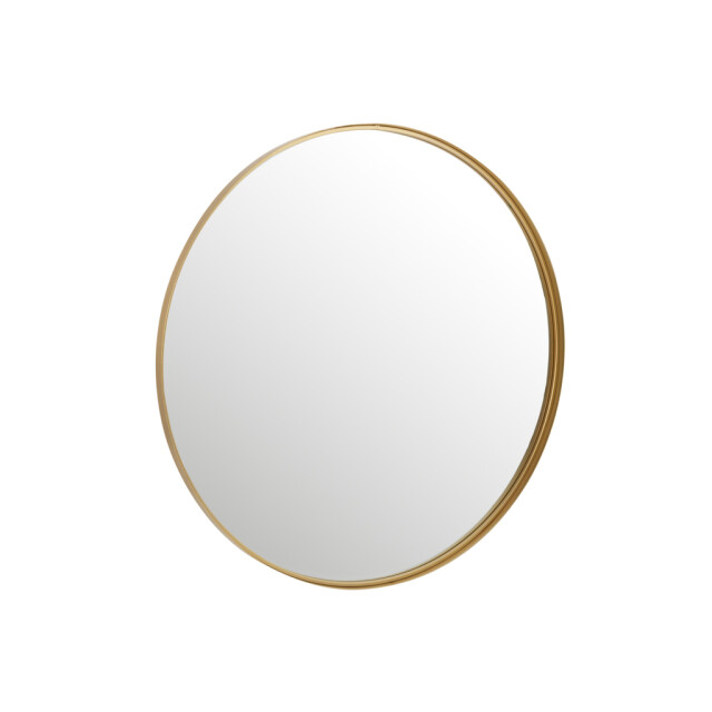 J-Line Mirror round high border metal/glass gold large 15188 large