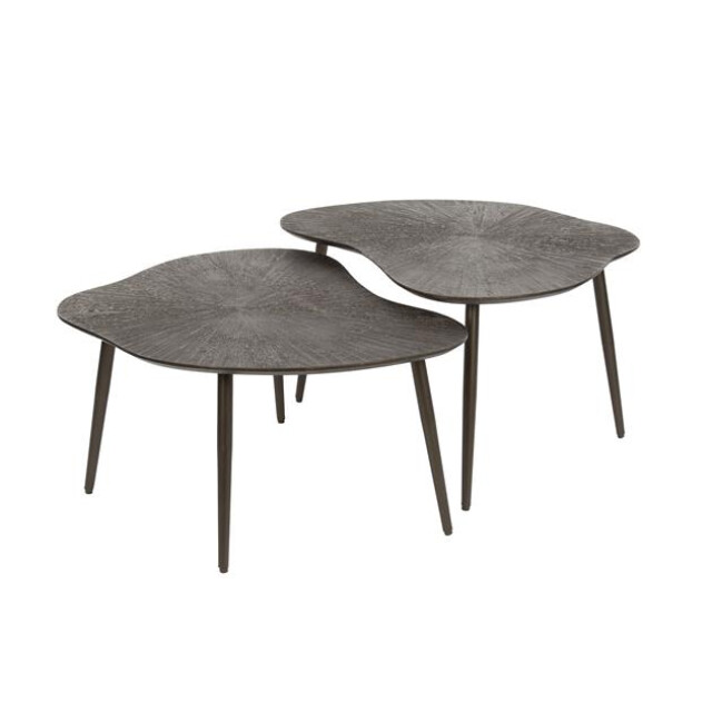 Hoyz salontafel brown ray metal leaf brons donker set van 3222872 large