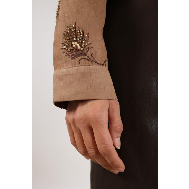 Nukus Iris blouse embroidery camel 4309.76.0008 large