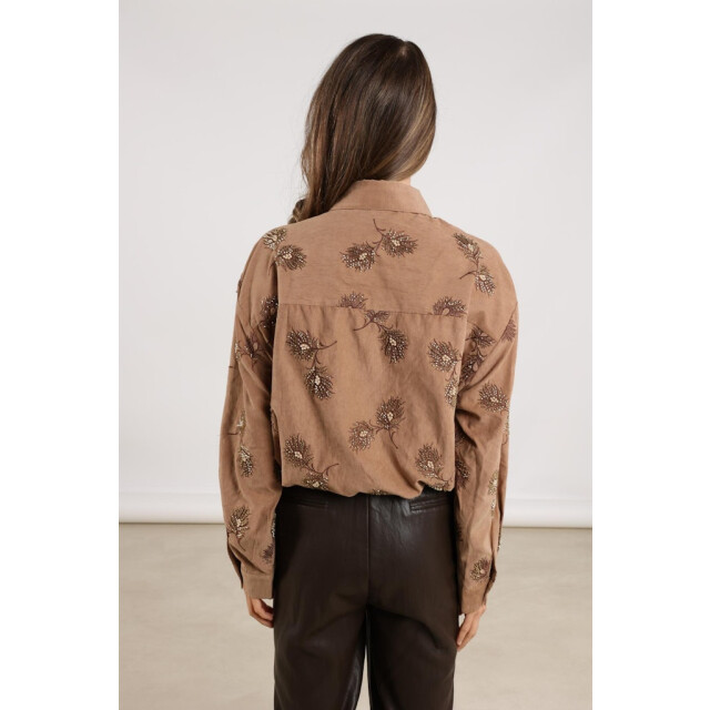 Nukus Iris blouse embroidery camel 4309.76.0008 large