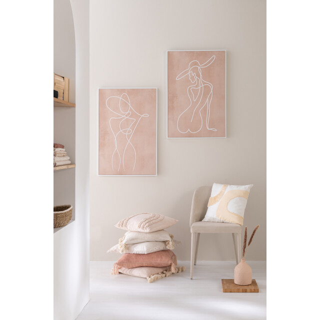 J-Line Cushion circle textile white/beige 34162 large