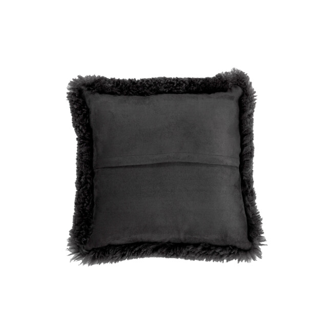 J-Line Cushion square sheepskin dark grey 18037 large
